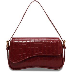 Trendy Small Red Y2K Purse with Adjustable Straps - Chic Crocodile Handbag